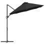 Parasol de jardín tipo cantilever Negro 372 x 198 x 243 cm