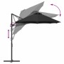 Parasol de jardín tipo cantilever Negro 372 x 198 x 243 cm
