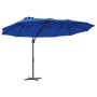 Parasol de jardín tipo cantilever Azul celeste