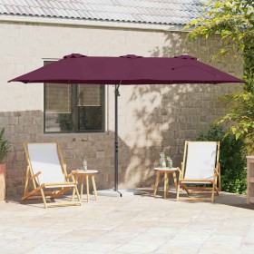 Parasol de jardín tipo cantilever Rojo burdeos