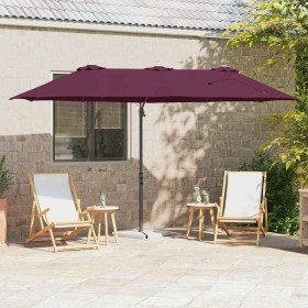 Parasol de jardín tipo cantilever Rojo burdeos