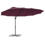 Parasol de jardín tipo cantilever Rojo burdeos