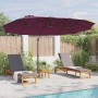 Parasol de jardín tipo cantilever Rojo burdeos