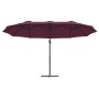 Parasol de jardín tipo cantilever Rojo burdeos
