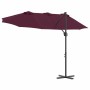 Parasol de jardín tipo cantilever Rojo burdeos