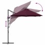 Parasol de jardín tipo cantilever Rojo burdeos