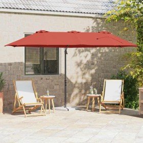 Parasol de jardín tipo cantilever Terracota 372 x 198 x 243 cm