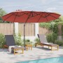 Parasol de jardín tipo cantilever Terracota 372 x 198 x 243 cm