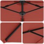 Parasol de jardín tipo cantilever Terracota 372 x 198 x 243 cm