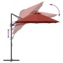 Parasol de jardín tipo cantilever Terracota 372 x 198 x 243 cm