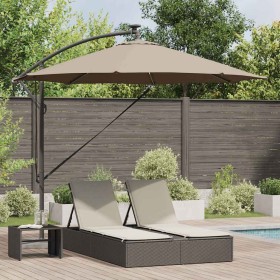 Parasol de cantilever tipo plátano Taupé 294 x 294 x 248 cm