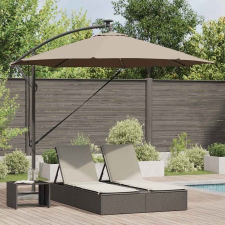 Parasol de cantilever tipo plátano Taupé 294 x 294 x 248 cm
