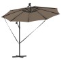 Parasol de cantilever tipo plátano Taupé 294 x 294 x 248 cm