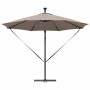Parasol de cantilever tipo plátano Taupé 294 x 294 x 248 cm