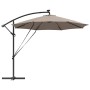 Parasol de cantilever tipo plátano Taupé 294 x 294 x 248 cm