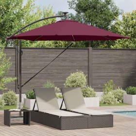 Parasol de cantilever tipo plátano Rojo burdeos