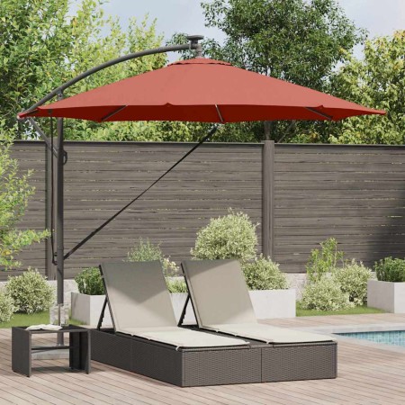 Parasol de cantilever tipo plátano Terracota 294 x 294 x 248 cm