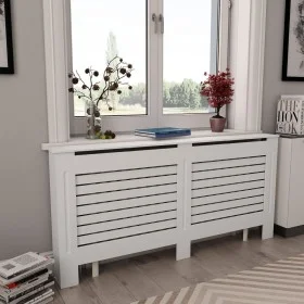 Weiße MDF-Heizkörperabdeckung 172x19x81,5 cm von vidaXL, Zubehör für Heizkörper - Ref: Foro24-284322, Preis: 101,53 €, Rabatt: %