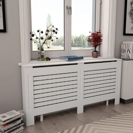 Weiße MDF-Heizkörperabdeckung 172x19x81,5 cm von vidaXL, Zubehör für Heizkörper - Ref: Foro24-284322, Preis: 101,53 €, Rabatt: %