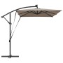 Parasol de cantilever tipo plátano Taupé 294 x 200 x 254 cm