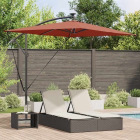 Parasol de cantilever tipo plátano Terracota 294 x 200 x 254 cm