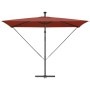 Parasol de cantilever tipo plátano Terracota 294 x 200 x 254 cm
