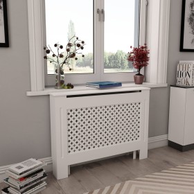Weiße MDF-Heizkörperabdeckung 112x19x81,5 cm von vidaXL, Zubehör für Heizkörper - Ref: Foro24-284323, Preis: 101,92 €, Rabatt: %