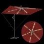 Parasol de cantilever tipo plátano Terracota 294 x 200 x 254 cm