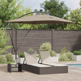 Parasol de cantilever tipo plátano Taupé 249 x 249 x 250 cm