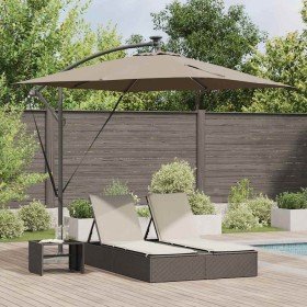 Parasol de cantilever tipo plátano Taupé 249 x 249 x 250 cm
