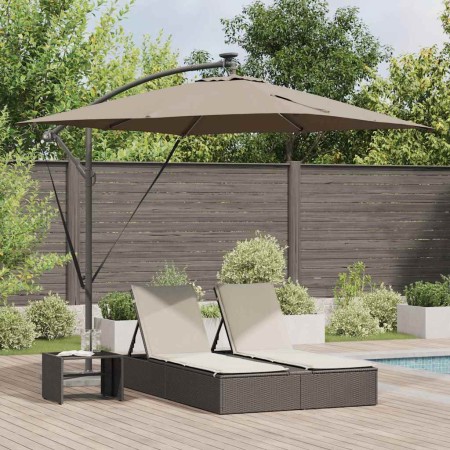 Parasol de cantilever tipo plátano Taupé 249 x 249 x 250 cm