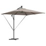 Parasol de cantilever tipo plátano Taupé 249 x 249 x 250 cm