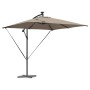 Parasol de cantilever tipo plátano Taupé 249 x 249 x 250 cm