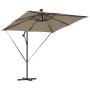 Parasol de cantilever tipo plátano Taupé 249 x 249 x 250 cm