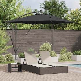 Parasol de cantilever tipo plátano Negro 249 x 249 x 250 cm