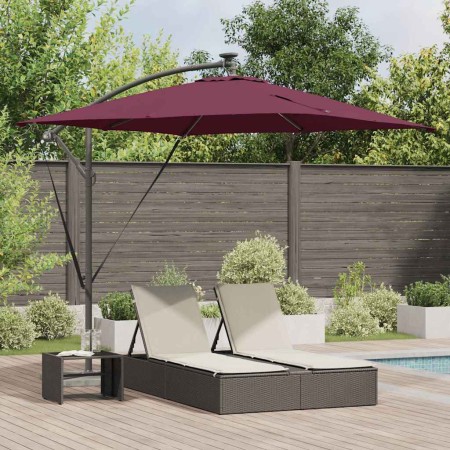 Parasol de cantilever tipo plátano Rojo burdeos