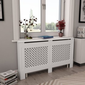 MDF weiße Heizkörperabdeckung 152x19x81,5 cm von vidaXL, Zubehör für Heizkörper - Ref: Foro24-284324, Preis: 104,58 €, Rabatt: %