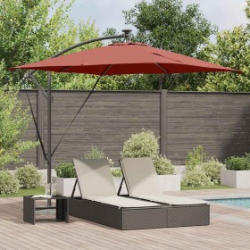 Parasol de cantilever tipo plátano Terracota 249 x 249 x 250 cm