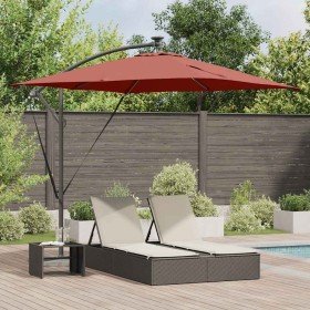 Parasol de cantilever tipo plátano Terracota 249 x 249 x 250 cm