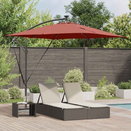 Parasol de cantilever tipo plátano Terracota 249 x 249 x 250 cm