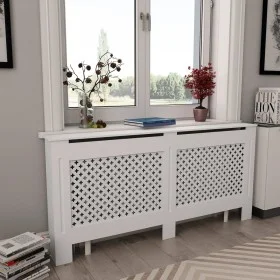 Weiße MDF-Heizkörperabdeckung 172x19x81,5 cm von vidaXL, Zubehör für Heizkörper - Ref: Foro24-284325, Preis: 111,10 €, Rabatt: %