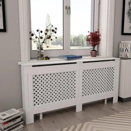 Weiße MDF-Heizkörperabdeckung 172x19x81,5 cm von vidaXL, Zubehör für Heizkörper - Ref: Foro24-284325, Preis: 111,08 €, Rabatt: %