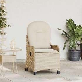 Sillón reclinable Beige 56 x 66 x 95cm ratán sintético