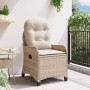 Sillón reclinable Beige 56 x 66 x 95cm ratán sintético