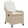 Sillón reclinable Beige 56 x 66 x 95cm ratán sintético
