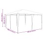 Carpa de Fiesta Blanco 400 x 400 x 266 cm Poliéster y Acero