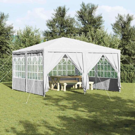 Carpa de Fiesta Blanco 400 x 400 x 266 cm Poliéster y Acero