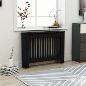 Schwarze MDF-Heizkörperabdeckung 112x19x81,5 cm von vidaXL, Zubehör für Heizkörper - Ref: Foro24-288174, Preis: 79,28 €, Raba...