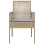 Silla de Jardín 2 pcs Beige 53 x 60 x 85cm ratán sintético