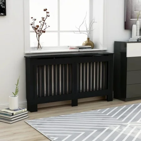 Schwarze MDF-Heizkörperabdeckung 152x19x81,5 cm von vidaXL, Zubehör für Heizkörper - Ref: Foro24-288177, Preis: 98,63 €, Raba...